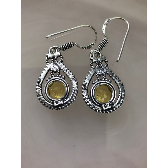 Sterling Faceted Citrine Pendant & Earring set - Picture 5 of 5